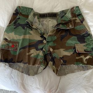 Rank and Sugar hand done army shorts